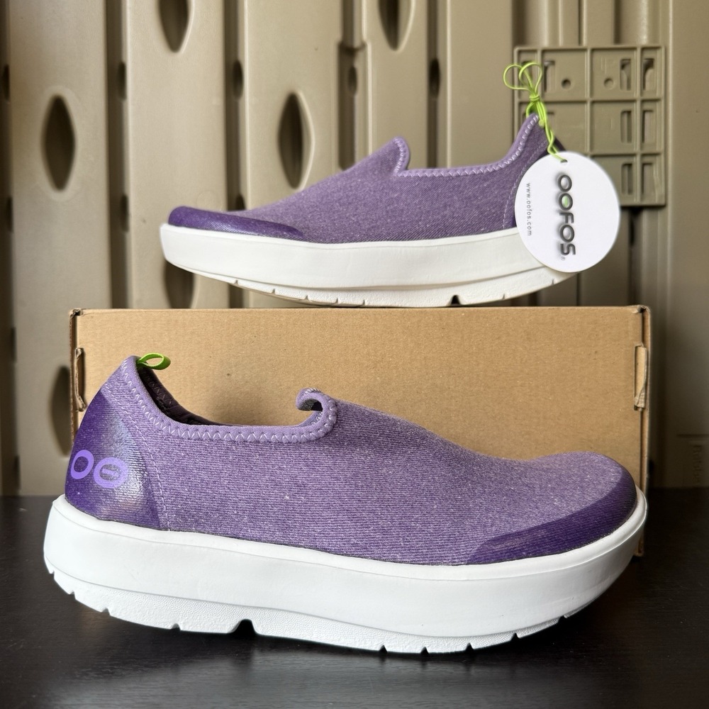 Oofos OOmg Eezee Women's Size 7 Slip On Recovery Sneakers Purple Comfort Shoes